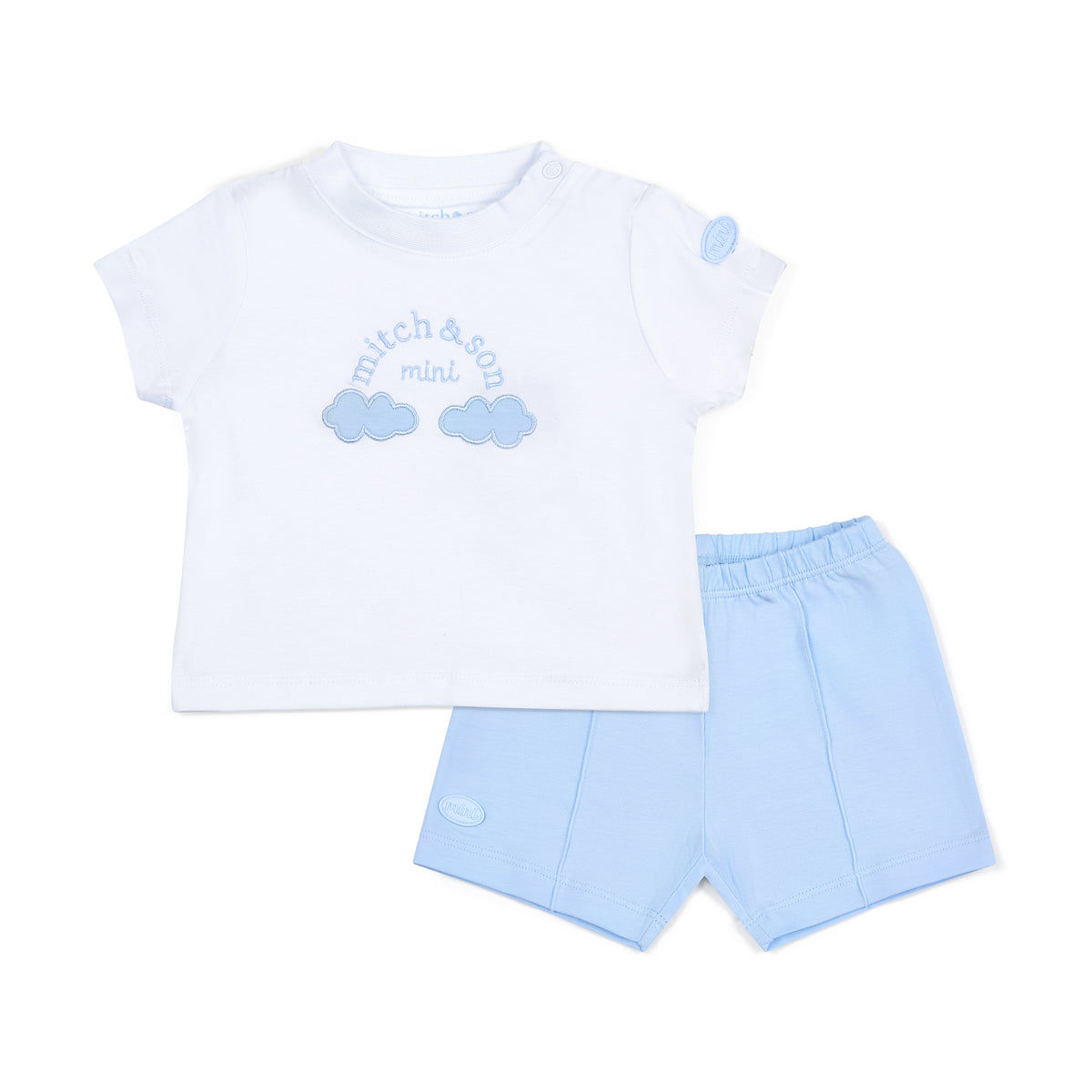 Mini Mitch Boys 'Ezra' Blue Rainbow Shorts Set