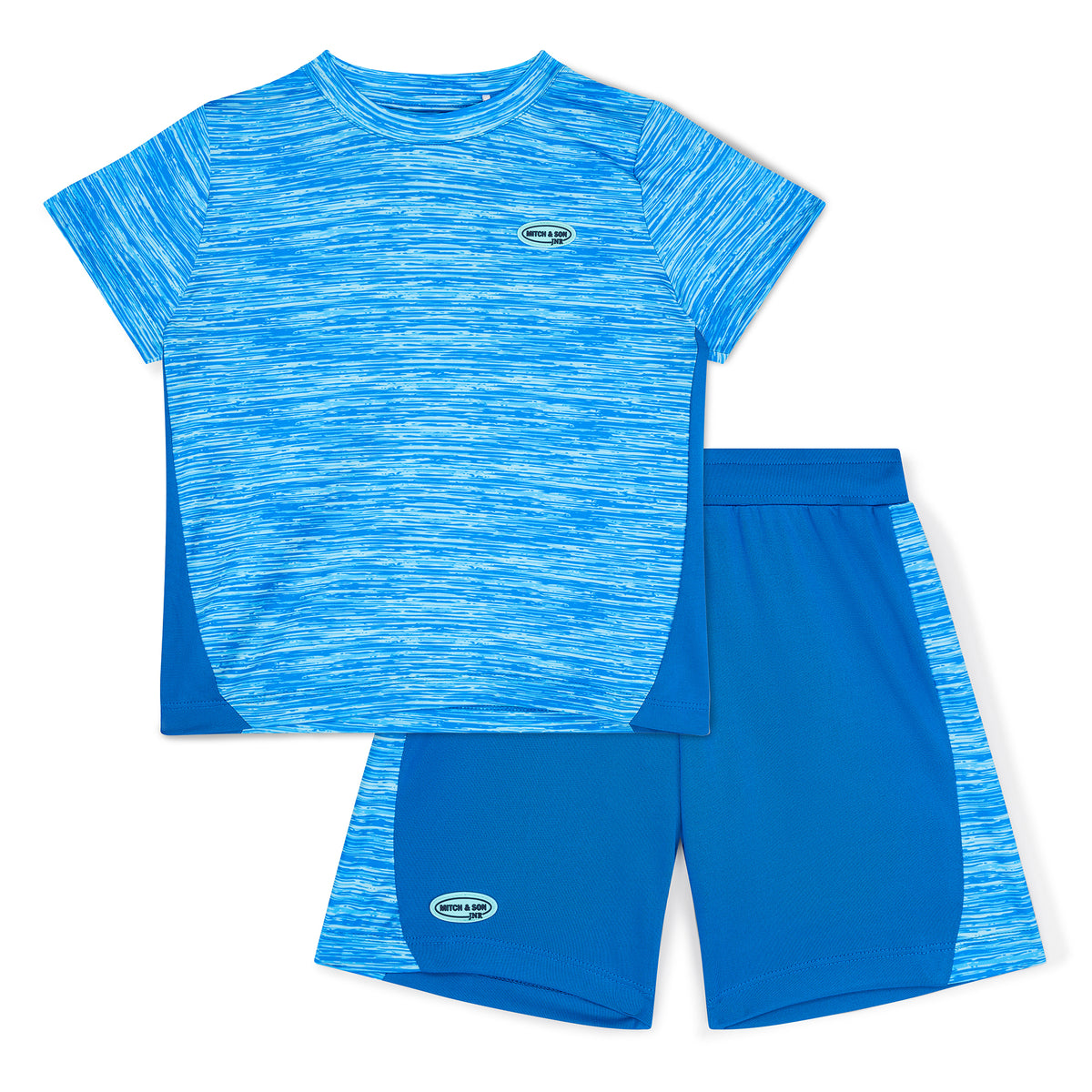 Mitch & Son Boys 'Hector' Blue Poly Space Dye Shorts Set