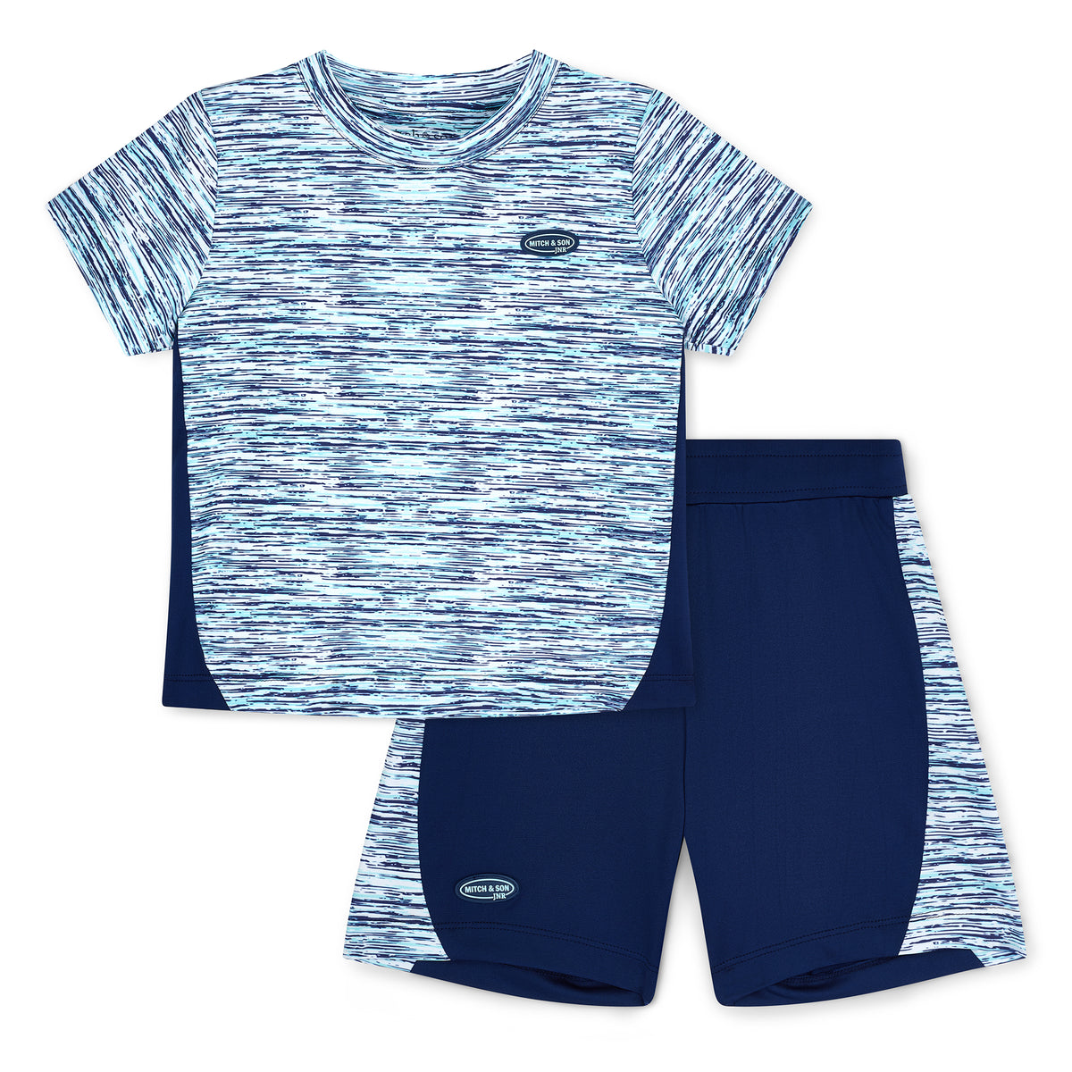 Mitch & Son Boys 'Hector' Navy Poly Space Dye Shorts Set