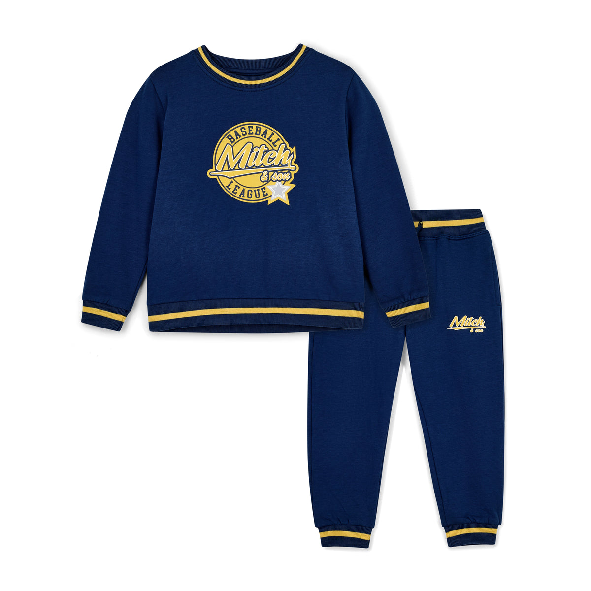 Mitch & Son Boys Navy Baseball 'King' Jogsuit