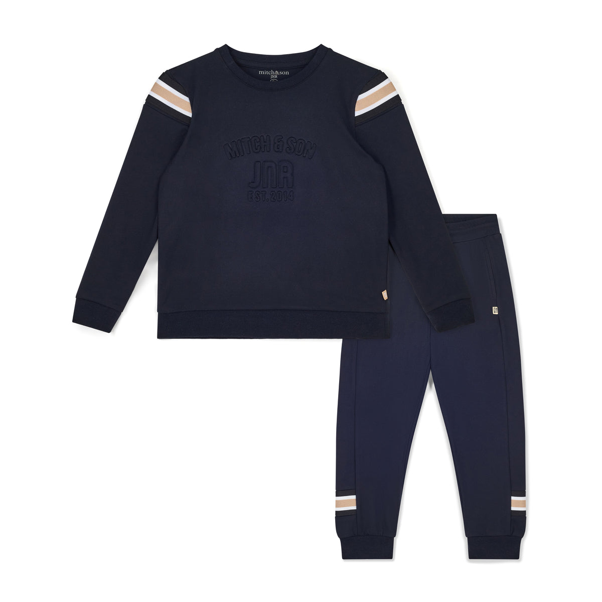 Mitch & Son Boys Black Embossed 'Luis' Jogsuit