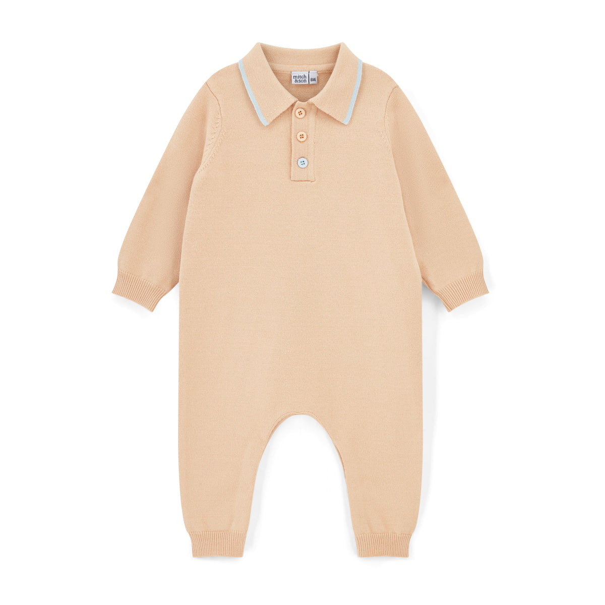 Mini Mitch Baby Beige 'Mack' Knit Romper