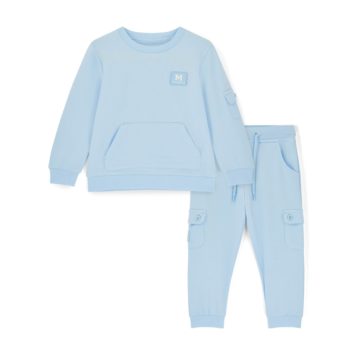Mitch & Son Boys Blue 'Oakly' Pocket Jogsuit