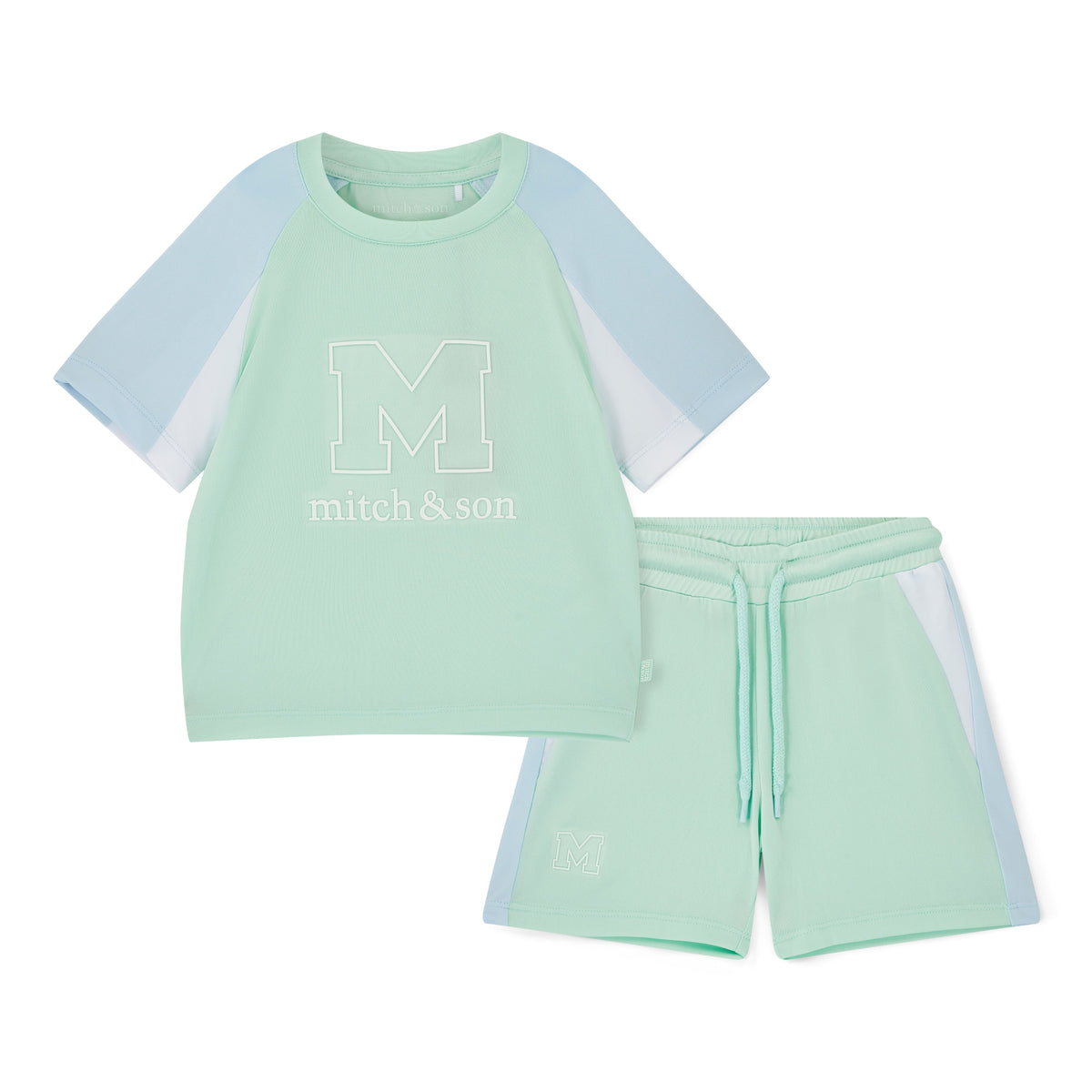 Mitch & Son Boys Mint Poly 'Ollie' Shorts Set