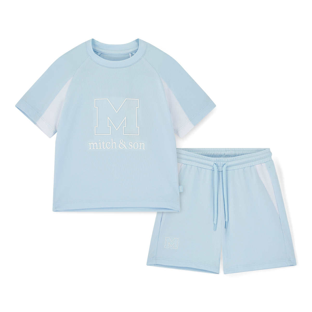 Mitch & Son Boys Blue Poly 'Ollie' Shorts Set