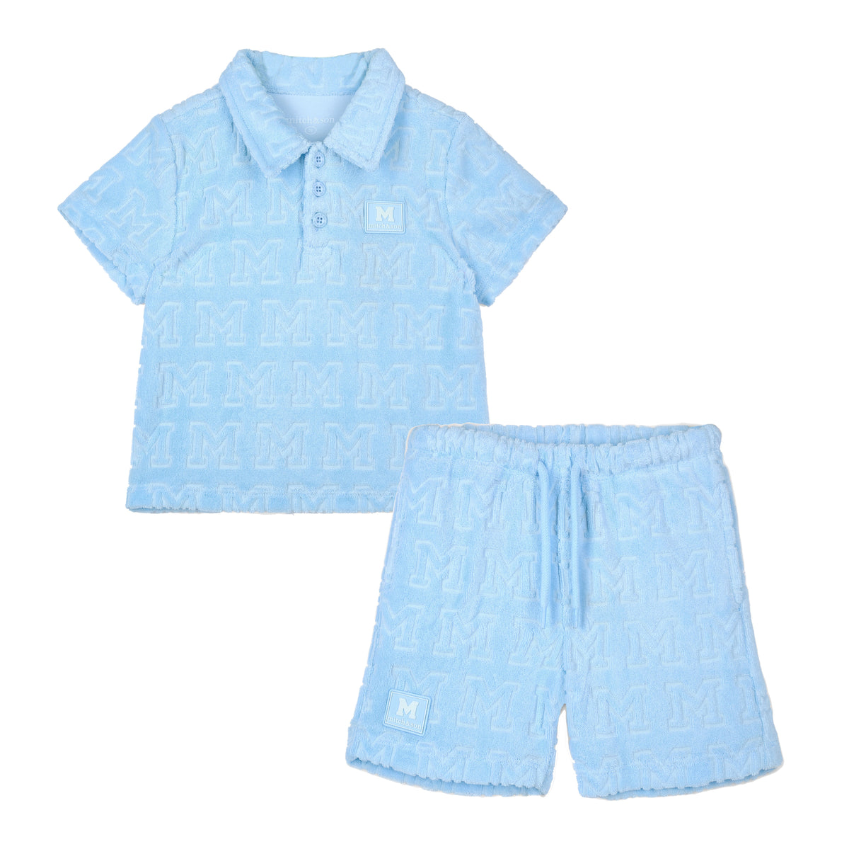 Mitch & Son Boys Blue Towelling 'Orion' Shorts Set