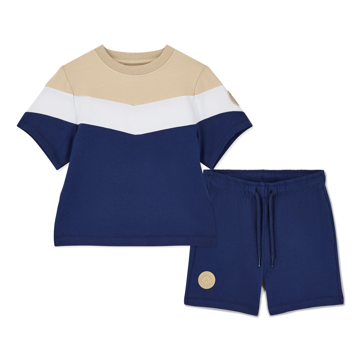 Mitch & Son Boys Navy/Beige 'Paco' Shorts Set