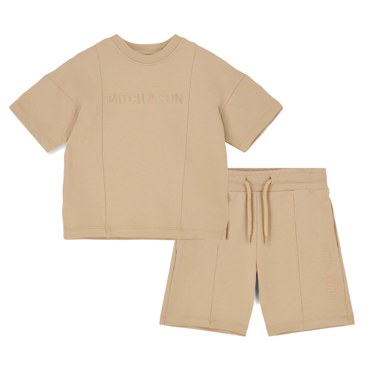 Mitch & Son Boys Beige 'Porter' Shorts Set