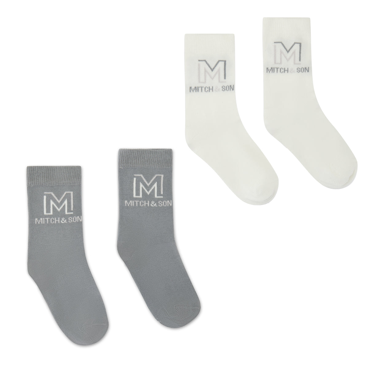 Mitch & Son Boys Grey Two Pack Socks