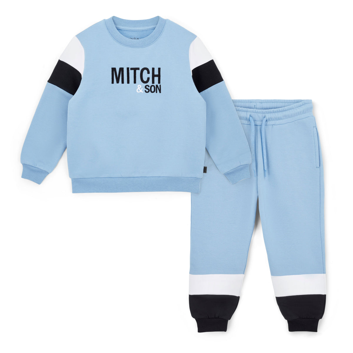 Mitch & Son Boys Blue Panel William Jogsuit