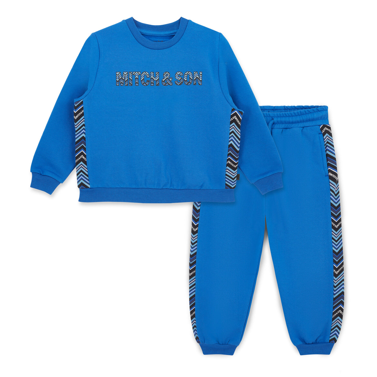Mitch & Son Boys Royal Zig Zag Warner Jogsuit