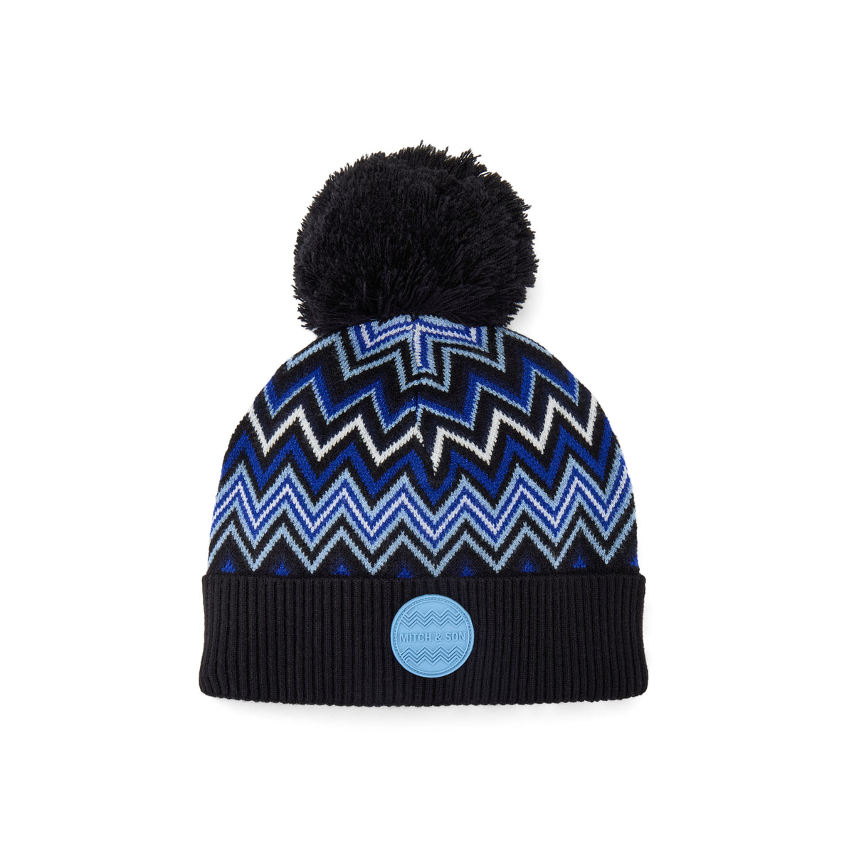 Mitch & Son Boys Black Zig Zag Wren Bobble Hat