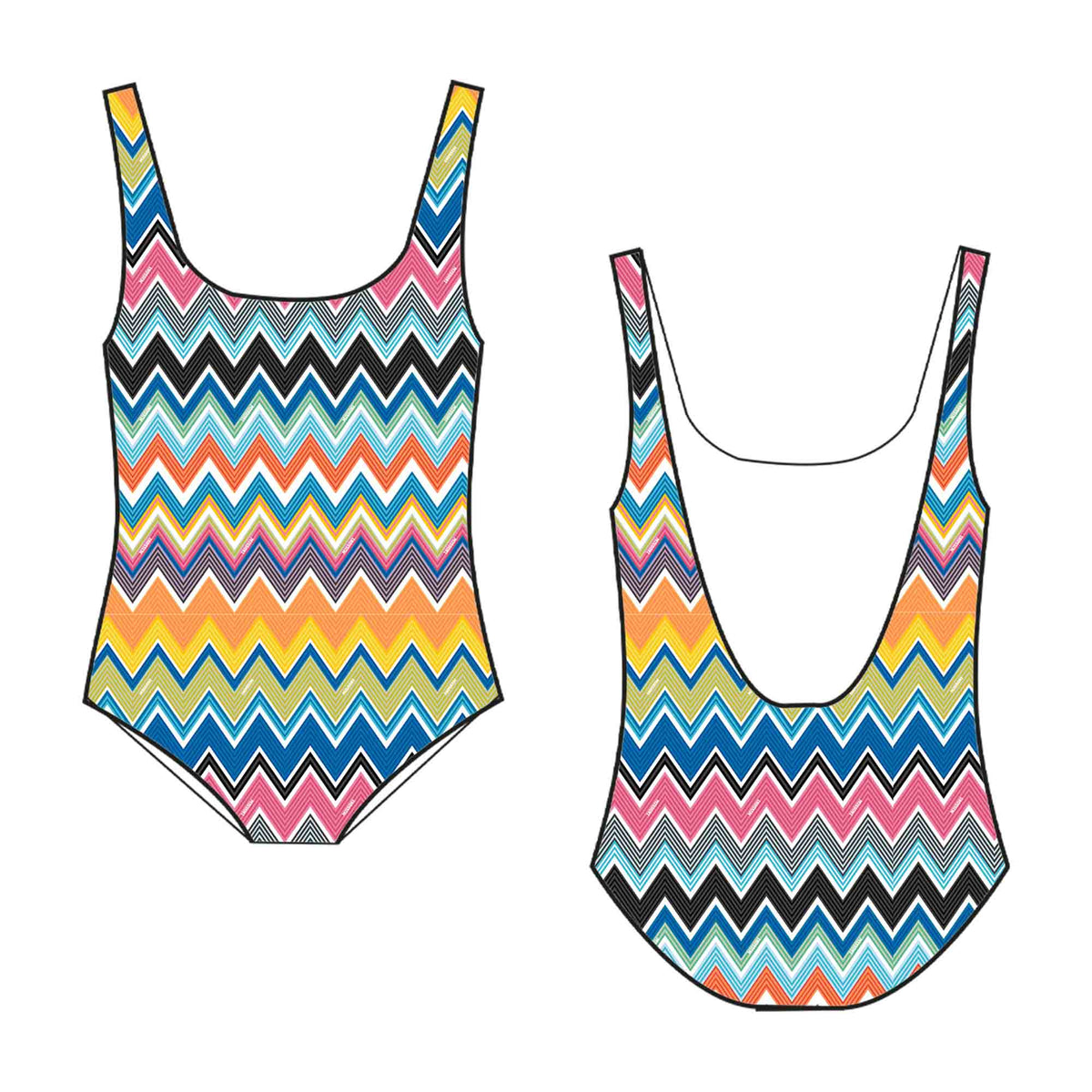 Missoni Girls Multi Zig Zag Swimsuit