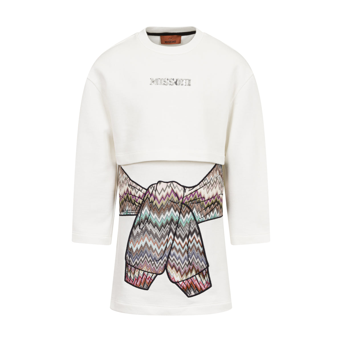 Missoni Girls Ivory Zig Zag Tie Dress