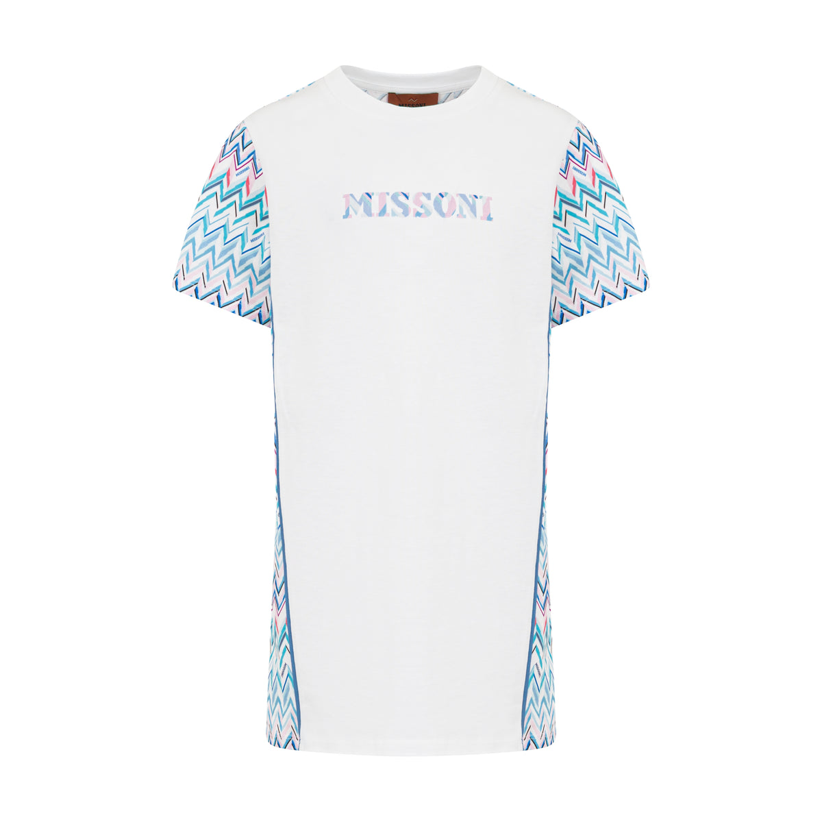 Missoni Girls White/Blue Zig Zag Dress