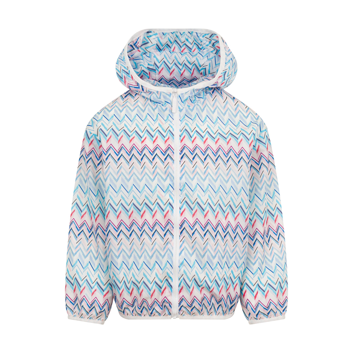 Missoni Girls Blue Zig Zag Hooded Jacket