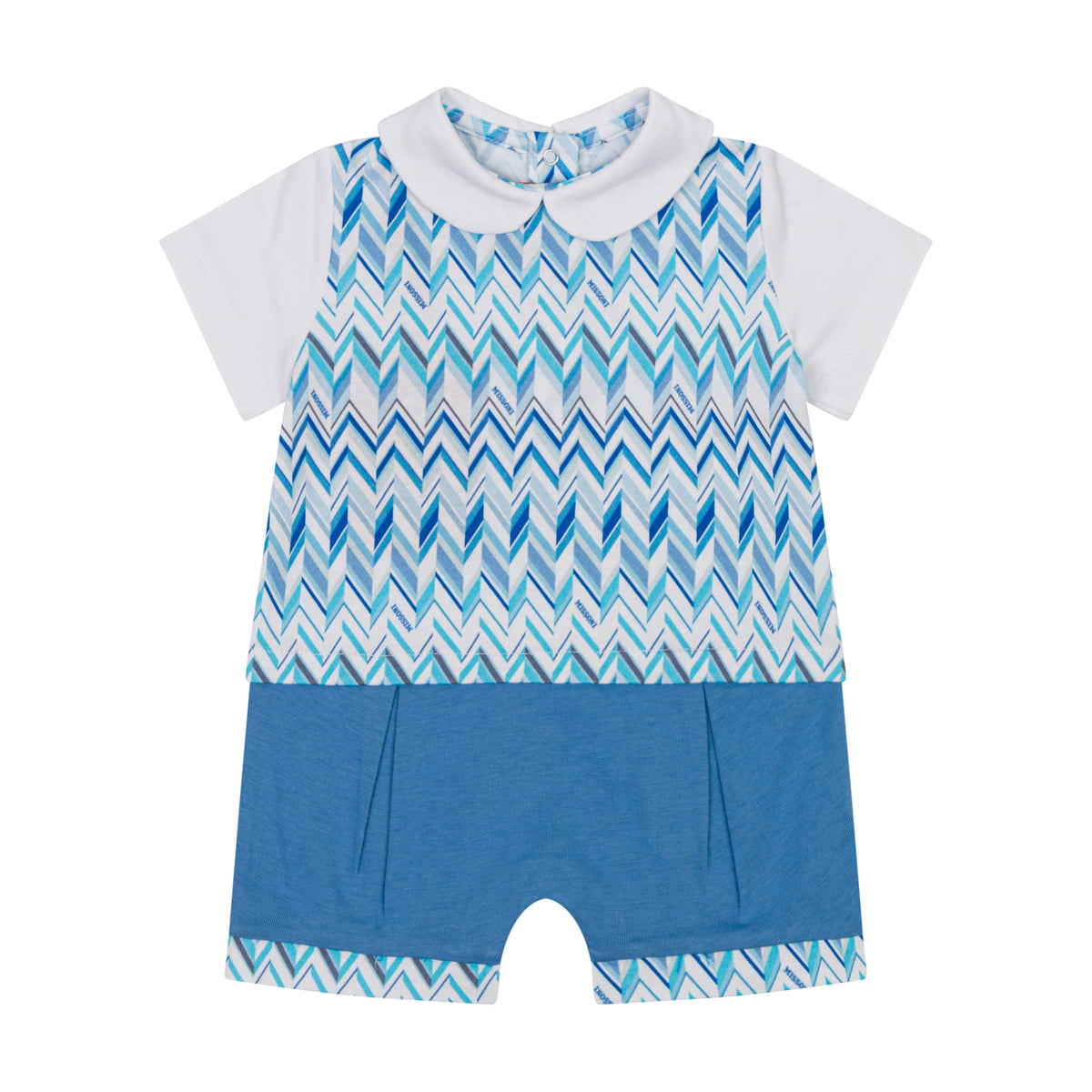 Missoni Baby Blue Zig Zag Romper