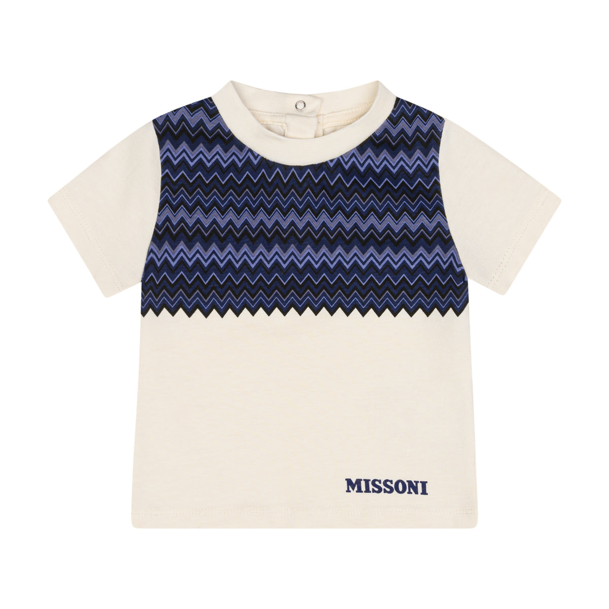 Missoni Baby Boys White Navy Zig Zag T-Shirt