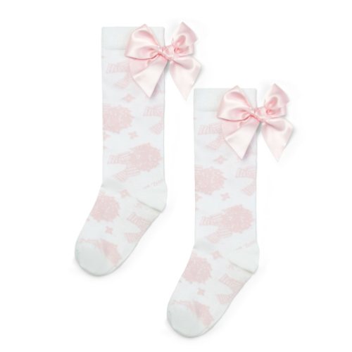 A Dee Girls 'Courtney' Hydrangea Print Knee Socks