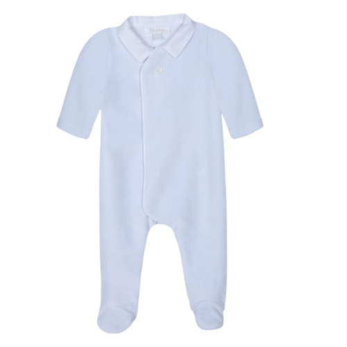 Patachou Baby Blue Velour Babygrow