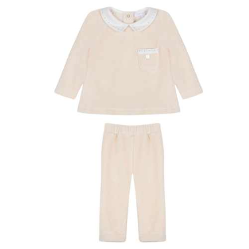 Patachou Baby Beige Spot Velour Outfit