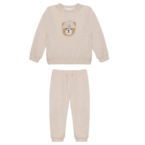 Patachou Baby Beige Marl Bear Jogsuit