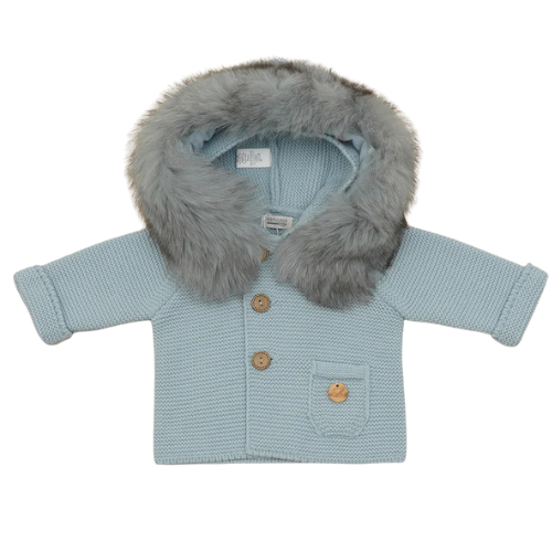 Pangasa Baby Blue Knitted Fur Cardigan
