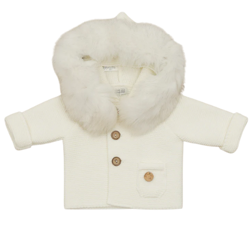 Pangasa Baby Ivory Knitted Fur Cardigan
