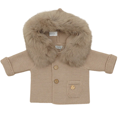 Pangasa Baby Sand Knitted Fur Cardigan