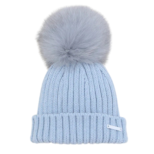 Pangasa Baby Blue Rib Pom Pom Hat