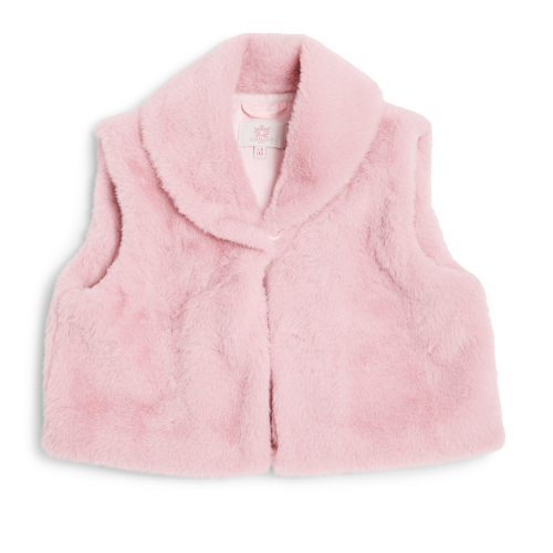 Caramelo Girls Pink Faux Fur Gilet