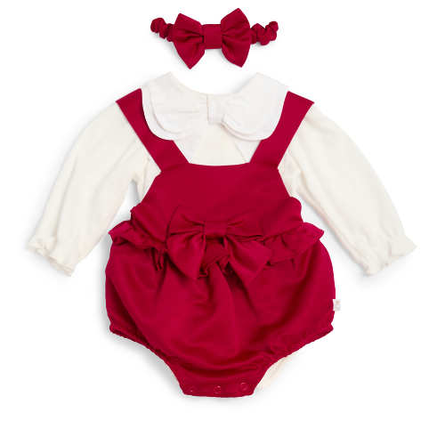 Caramelo Baby Red Romper & Headband