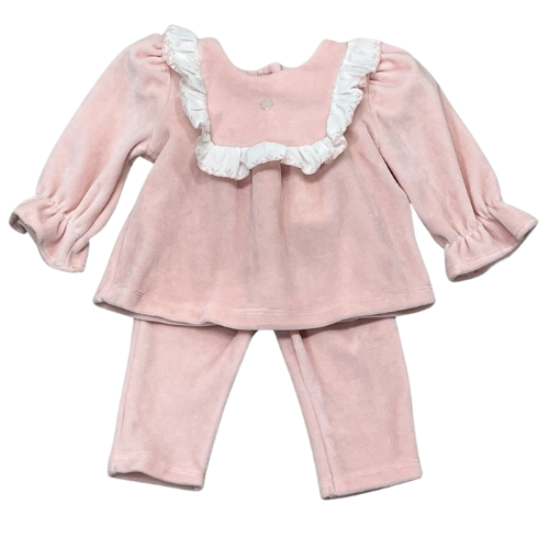 Patachou Baby Pink Velour Frill Outfit