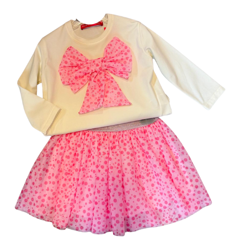Agatha Ruiz de la Prada Pink Tulle Bow Skirt Set