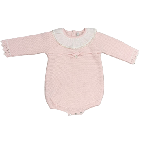 Martin Aranda Baby Girls Pale Pink Knit Romper