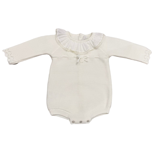Martin Aranda Baby Girls Cream Knit Romper