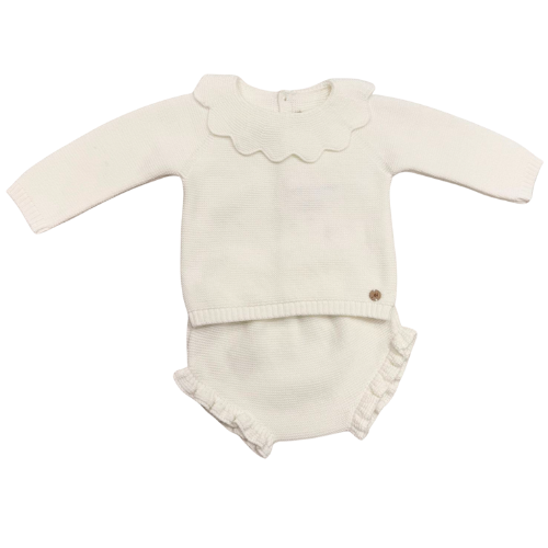 Martin Aranda Baby Girls Ivory Knit Outfit