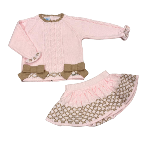 Rahigo Baby Girls Pink & Brown Frill Bloomer Set