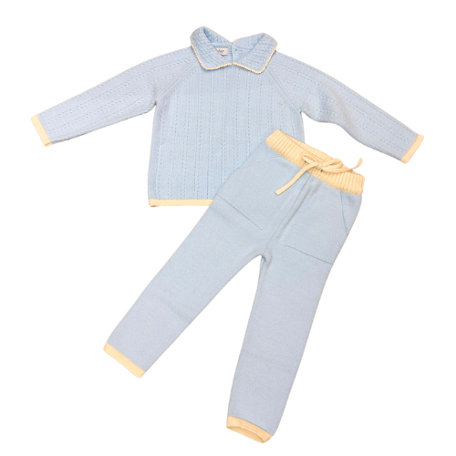 Rahigo Baby Boys Pale Blue Knit Outfit