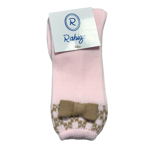 Rahigo Baby Girls Pink & Brown Bow Socks