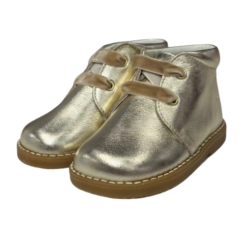 Andanines Gold Velvet Lace Boots