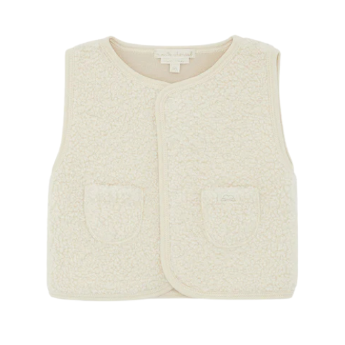 Marie Chantal Ivory Faux Shearling Gilet