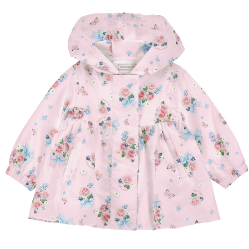 Monnalisa Baby Pink Floral Print Jacket