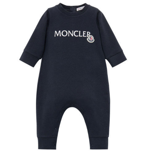Moncler Enfant Baby Navy Logo Romper