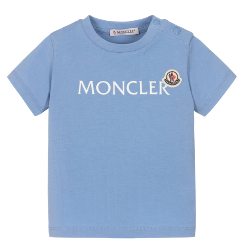 Moncler Enfant Baby Blue Logo T-Shirt