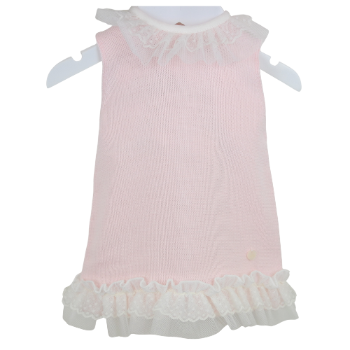 Pex Baby Pink Knit Tulle Dress
