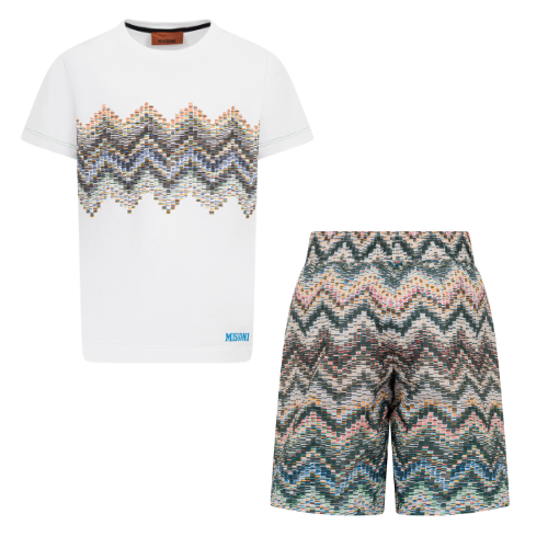 Missoni Boys Khaki Zig Zag Swimshorts Set
