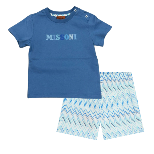 Missoni Baby Blue Zig Zag Swimshort Set