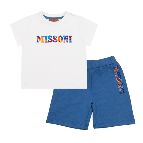 Missoni Baby Blue Logo Shorts Set