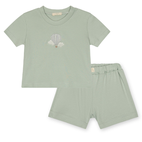 Baby Gi Mint Green Air Balloon Shorts Set